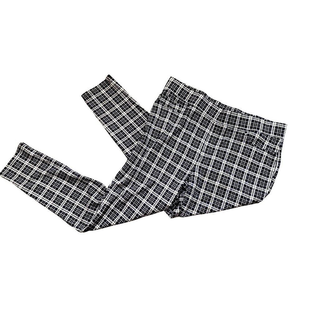 Seven7 Super Comfy Versatile Plaid Navy White Pull On Leggings Soft Stretch XLEG - Picture 9 of 10